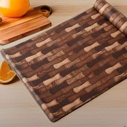 REVEXO Beige & Brown Printed Water-Resistant Shelf Liner-36