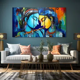 The Castle Decor Blue & Red 5 Piece Wood Other Wall Paintings-image-35