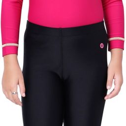 lactra Full Leg Leggings with UPF 40+ Sun Protection and Shape Retention Fabric Solid Women Swim Bottom Black Swimsuit-picture-3