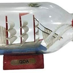 Glass Bottle Ship Inside Bottle Showpiece Size 11CM Decorative Showpiece - 11 cm-image-69