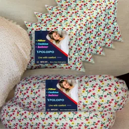 5 Cushion And 2 Microfibre Solid Bolster Pack of 7-image-80