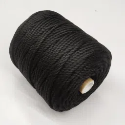 knottycord 3 Ply/Twisted Macrame (20 Meters, 4mm) Cotton Cord/Dori Thread for Macrame DIY, Carfts and Other Projects (Black) image 3