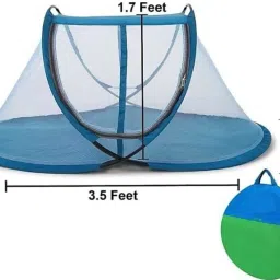 a one Polyester Kids Washable For 0 To 3 Year Baby Size109cm x 53cm x 48cm Popup White Net Mosquito Net image 4