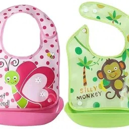 Baby Silicone Feeding Bibs |Waterproof Bib With Detachable Tray (Pack of 2)-image-18