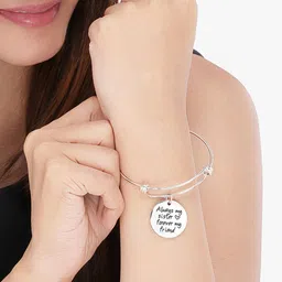 Yellow Chimes Women Silver-Toned Rhodium-Plated Charm Bracelet image 2