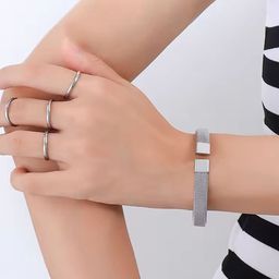 Lila Unisex Stainless Steel Wraparound Bracelet-image-52