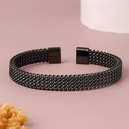 The Roadster Lifestyle Co Men Silver plated Cuff Bracelet-42