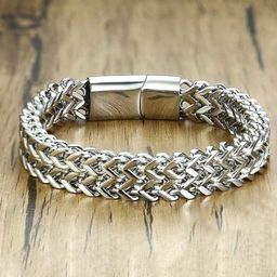 The Roadster Lifestyle Co Men Silver-Plated Kada Bracelect-picture-29