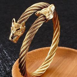 The Roadster Lifestyle Co Men Gold-Plated Anti Tarnish Lion Bracelet-picture-22