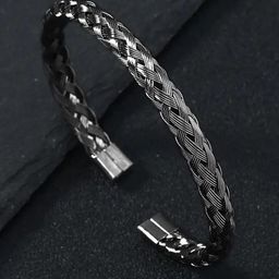 MEENAZ Unisex Oxidised Cuff Bracelet-image-67