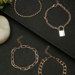 YouBella Women Set Of 4 Gold-Plated Link Bracelet-image-65