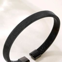 MEENAZ Unisex Oxidised Silver-Plated Kada Bracelet-48