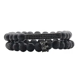 JOKER & WITCH Men Set of 2 Beaded Bracelets-10