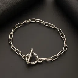 Jazz and Sizzle Men Brass Rhodium-Plated Link Bracelet-22