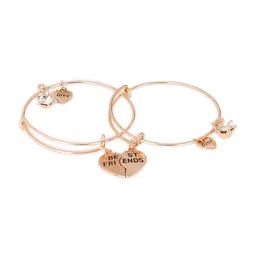 Mahi Women Set Of 2 Rose Gold-Plated Best Friends Bracelet-16