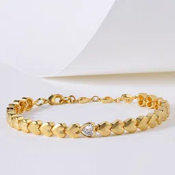 MINUTIAE Women Gold-Toned Brass Crystals Handcrafted Gold-Plated Link Bracelet-34