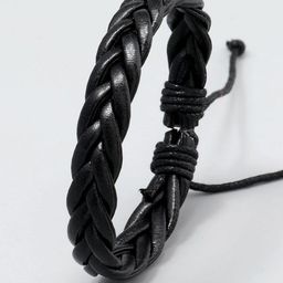 OOMPH Men Leather Wraparound Bracelet-image-55