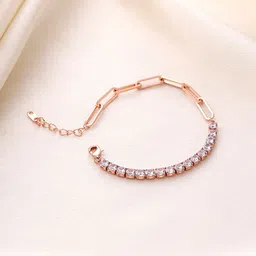 Yellow Chimes Rose Gold Plated Wraparound Bracelet-image-38
