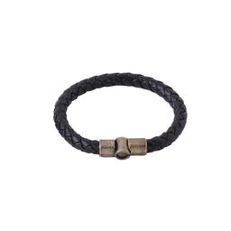 NVR Men Black Leather Wraparound Bracelet-38