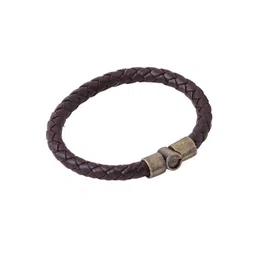 NVR Men Brown Leather Wraparound Bracelet-45