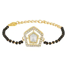 I Jewels Gold-Plated Hand Mangalsutra Bracelet-24