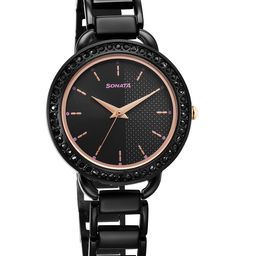 Sonata Women Brass Dial & Stainless Steel Bracelet Style Straps Analogue Watch 87052KM01-image-51