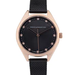 French Connection Women Embellished Dial & Stainless Steel Bracelet Style Straps Analogue Watch FCK4BM-70