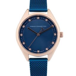 French Connection Women Embellished Dial & Stainless Steel Bracelet Style Straps Analogue Watch FCK4UM-38