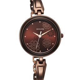 Sonata Women Round Analogue Watch 8166QM01-19