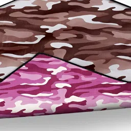 Stylista Pink & Brown Camouflage Printed Waterproof Rectangular Reversible Bed Server Mat-23