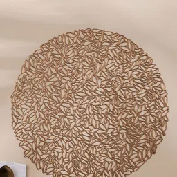 Home Centre Cinder Copper Toned Round Laser Cut Table Placemat-0