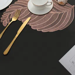 Dakshya Industries Pink 2-Pieces Leaf Shaped Table Placemats-20
