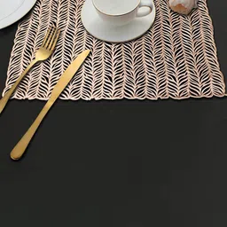 Dakshya Industries Beige 2-Pieces Patterned Table Placemats-20