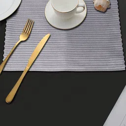Dakshya Industries Silver 2-Pieces Printed Rectangle Table Placemats-34