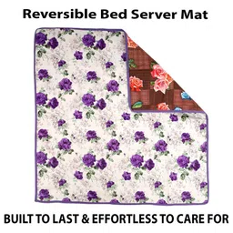 Kuber Industries White Printed  Waterproof Reversible Bed Server Mat image 4