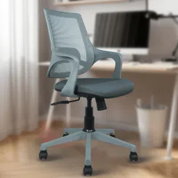 MONO Mid Back Office Chair With Premium Breathable Mesh Mesh, Fabric Office Arm Chair-4