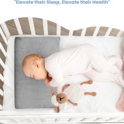 cherilo Half Size Elevated Wedge Pillow for Baby Crib & Mattress Memory Foam Solid Baby Pillow Pack of 1 image 5