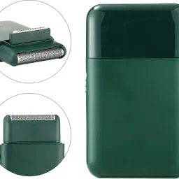 GLOWISH RECHRAGEABLE WIRELESS POCKET SIZED ARMY GREEN COLOR BEARD TRIMMER FOR MEN Trimmer 45 min Runtime 4 Length Settings-image-4