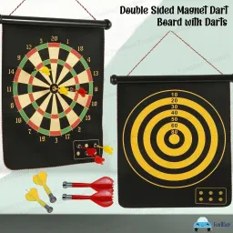 svaan Foldable Double Sided Magnetic Dart Board Game with Darts For Kids And Adults 30 cm Dart Board image 3