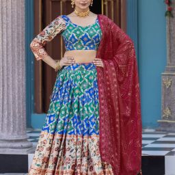 Printed Semi Stitched Lehenga Choli-image-40