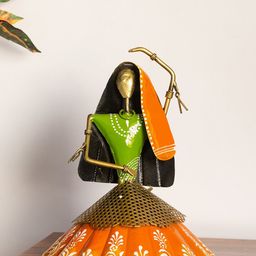 ExclusiveLane Orange & Green Iron Decorative Showpiece-image-50