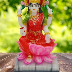 Gallery99 Red & White Goddess Maha Laxmi Idol Showpieces-image-12