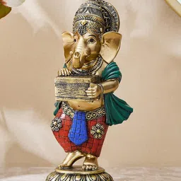 Home Centre Red & Gold Toned Ganesha Showpiece-image-54
