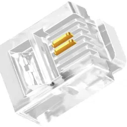 Tech-X 40pcs Telephone Plug 2 Pin RJ11 6P2C Modular Plug Telephone Phone Connector Crystal Head Plug Network Connector (6/2, Telephone Cord Connector Adapter Crimp) Two-core Cable RJ 11 Plug Lan Adapter-31