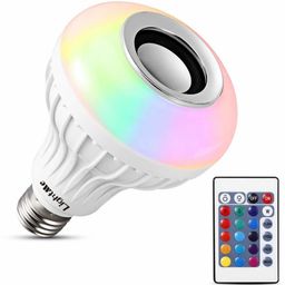 NRM COMBO Multi Color Changing RBG Led Music Light Bulb with MASHROOM LIGHT Bluetooth Music Bulb Led For Party Home Decoration And Night Light WIth 7W RBG LED and 5 W bluetooth Sterio Speaker For Home Party Decoration, Birthday Celibration Night Light Smart Bulb-18