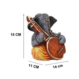 FASHIYANOO Grey Solid Ganesh Idol Showpieces image 3