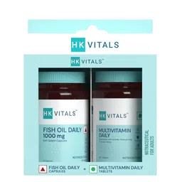 HK VITALS Fish Oil Daily 1000mg Capsules & Multivitamin Daily Tablets - 30N Each-99