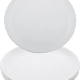 4 Pieces Unbreakable Round Plastic Microwave Safe Dinner Plates (White) - CTKTC34598 Dinner Plate-18