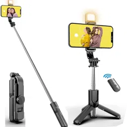 EYNK Bluetooth Selfie Sticks with Remote and Selfie Light, 3-in-1 Multifunctional Selfie Stick Bluetooth Selfie Stick-3