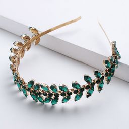 Bijoux by Priya Chandna Women Green & Gold-Toned Embellished Hairband-image-9